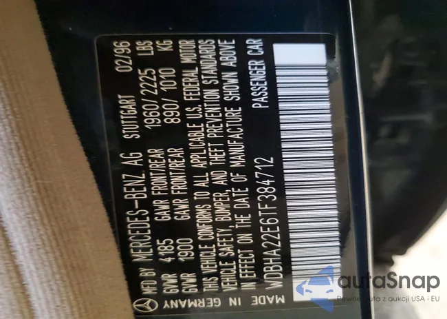 WDBHA22E6TF384712: 74240115