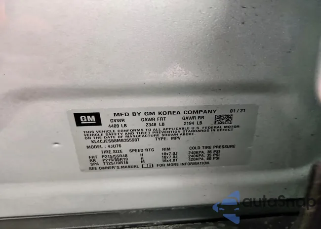 KL4CJESB8MB355587: 73645245