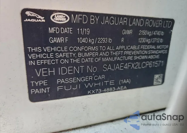 SAJAE4FX2LCP61571: 72218165