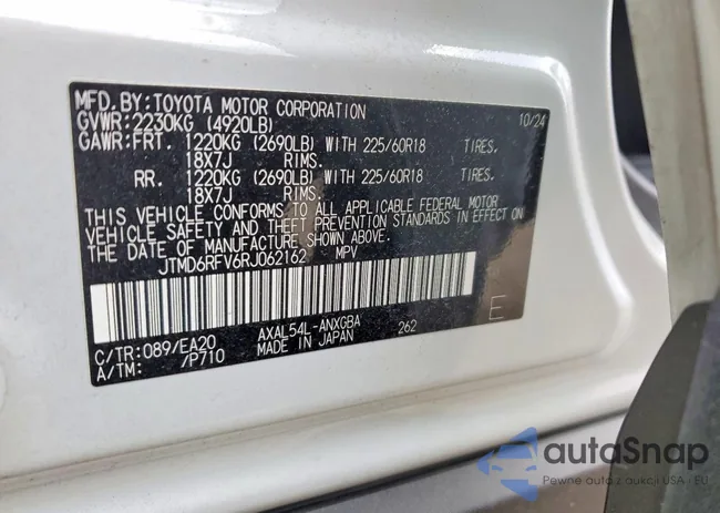 JTMD6RFV6RJ062162: 73000125