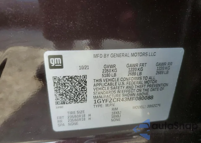 1GYFZCR43MF080088: 98901615