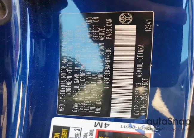 4T4BF3EK9AR074306: 74563505