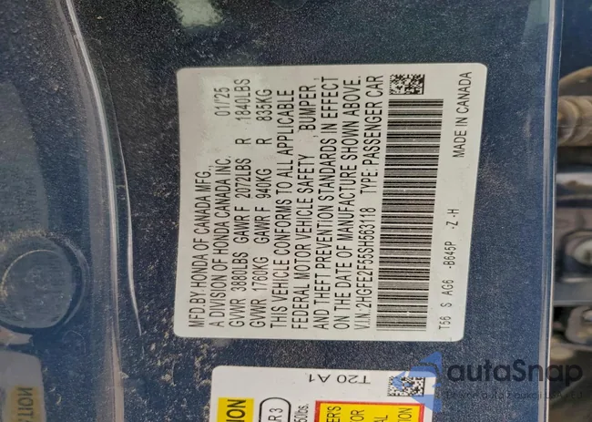 2HGFE2F55SH563118: 72368485