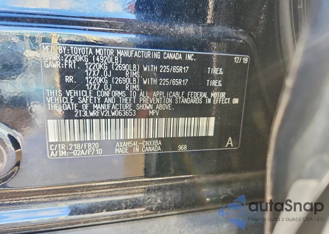 2T3LWRFV2LW063653: 74325735