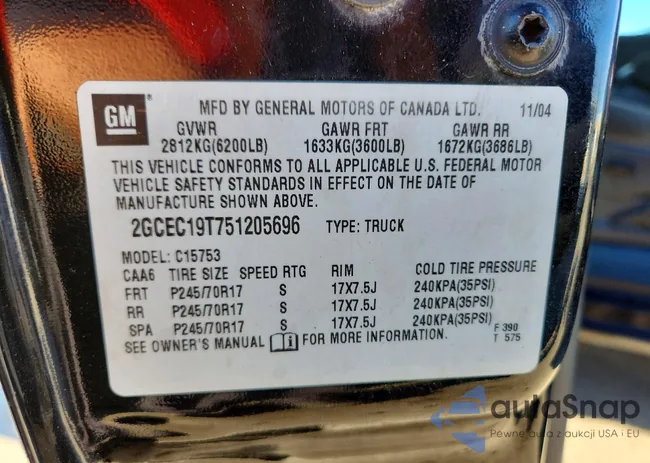 2GCEC19T751205696: 72819615