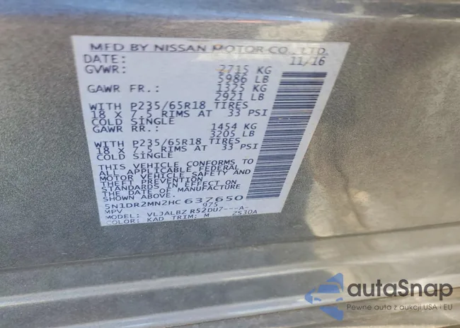 5N1DR2MN2HC637650: 74369025