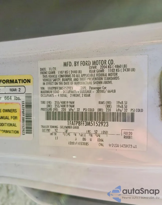 1FATP8FF3M5152923: 74090145