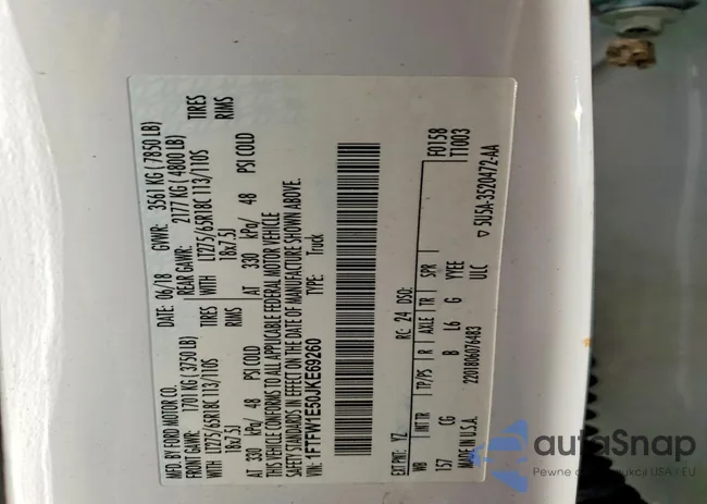 1FTFW1E50JKE69260: 73989605