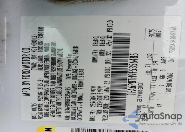 1FA6P8TH9F5356485: 99320945