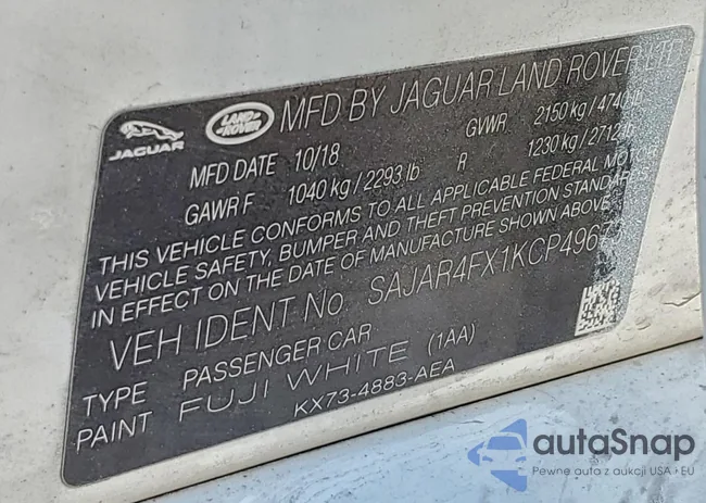 SAJAR4FX1KCP49673: 73116565