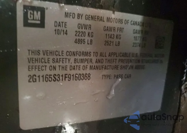 2G1165S31F9160368: 74362225