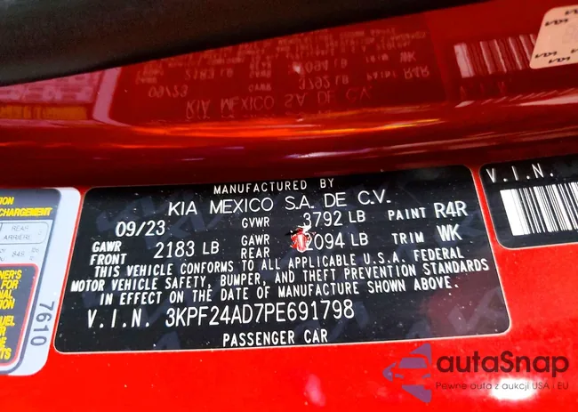 3KPF24AD7PE691798: 73657535