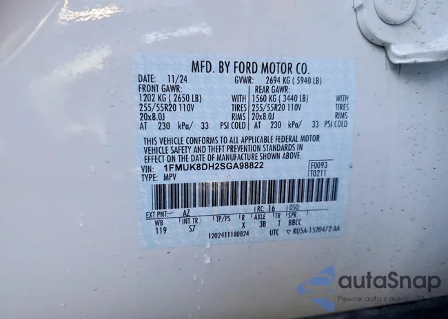 1FMUK8DH2SGA98822: 73626375