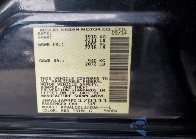 1N4AL3AP4FC170111: 72990515