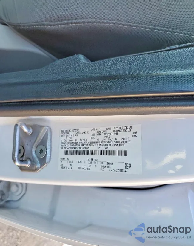 1FMCU9GX5EUD65861: 73619565