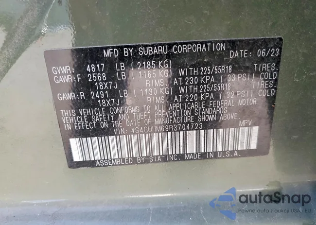 4S4GUHM69R3704723: 99031175