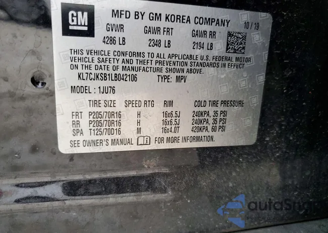 KL7CJKSB1LB042106: 72474325