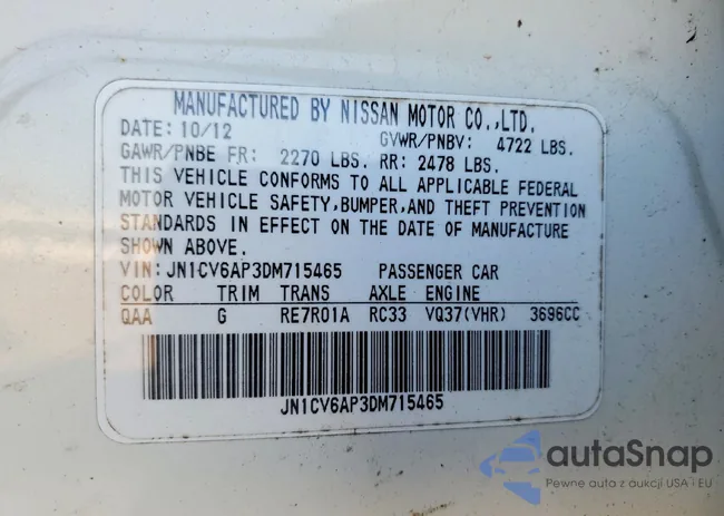 JN1CV6AP3DM715465: 74016835