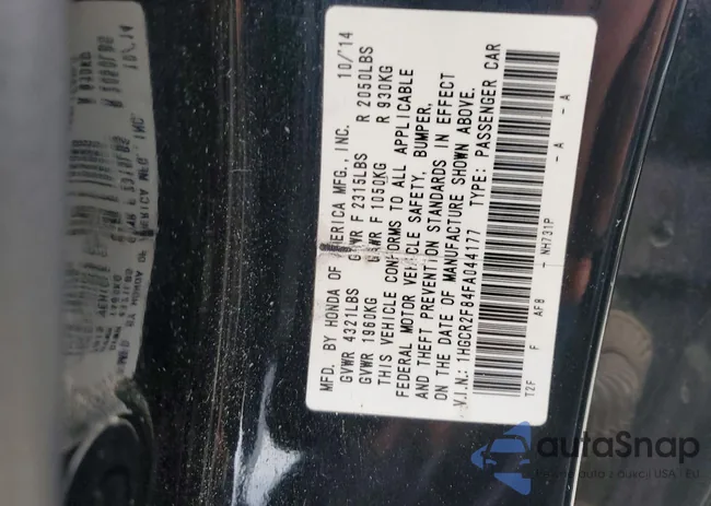 1HGCR2F84FA044177: 73581235