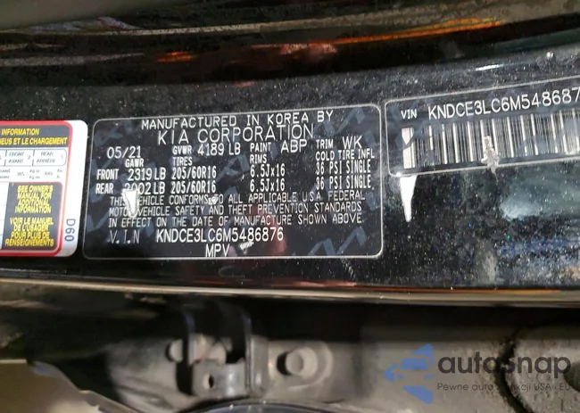 KNDCE3LC6M5486876: 74109895