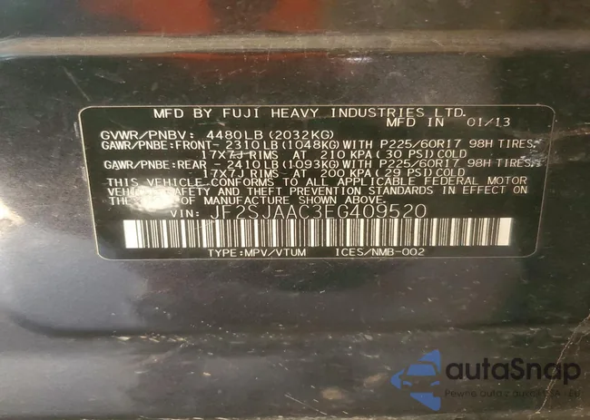 JF2SJAAC3EG409520: 74103695