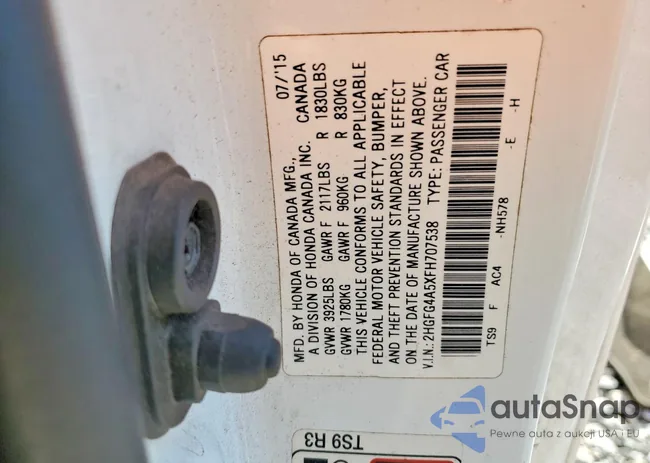 2HGFG4A5XFH707538: 98174075