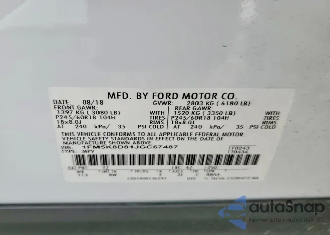 1FM5K8D81JGC67487: 72319785