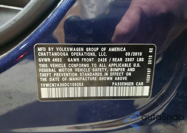 1VWCN7A30DC109253: 99781205