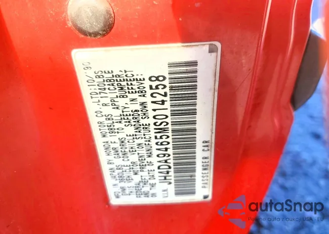 JH4DA9465MS014258: 74461565