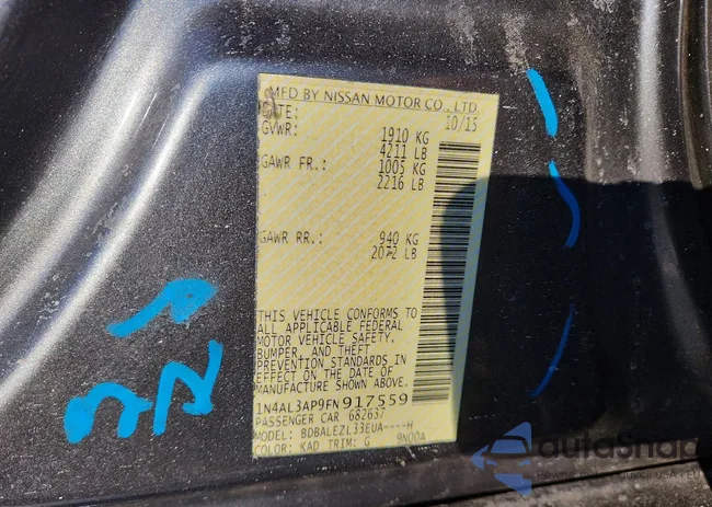 1N4AL3AP9FN917559: 74846505