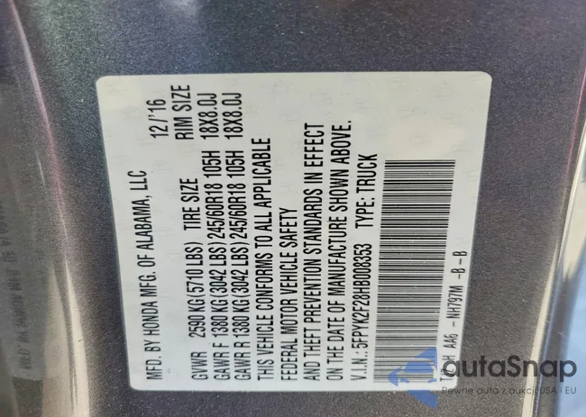 5FPYK2F28HB008353: 75486975