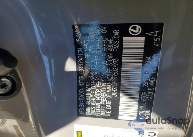 JTHGZ5BC5R5027993: 73705715