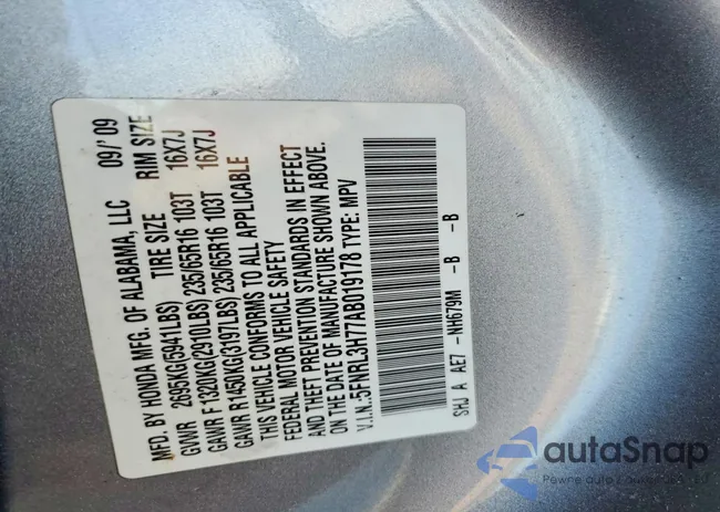 5FNRL3H77AB019178: 73409215