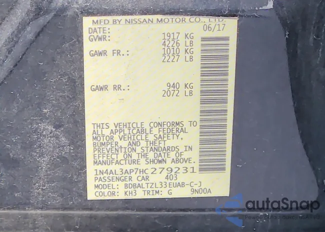 1N4AL3AP7HC279231: 72475875