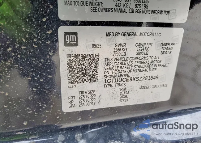 1GTUUCE8XSZ281549: 98466185