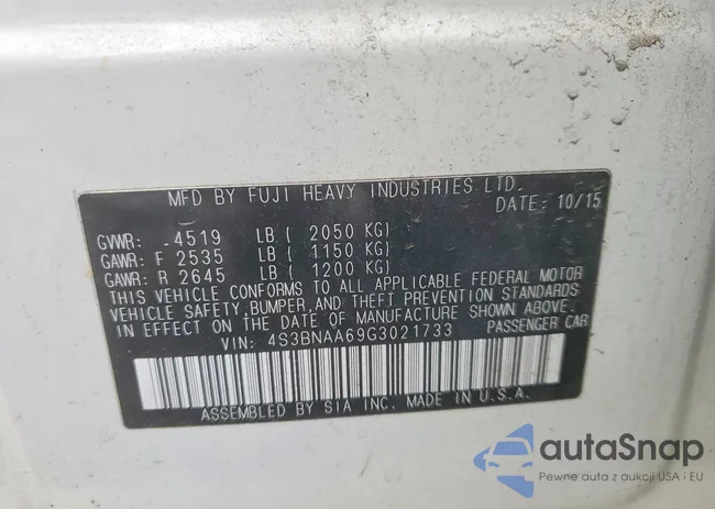 4S3BNAA69G3021733: 98668085