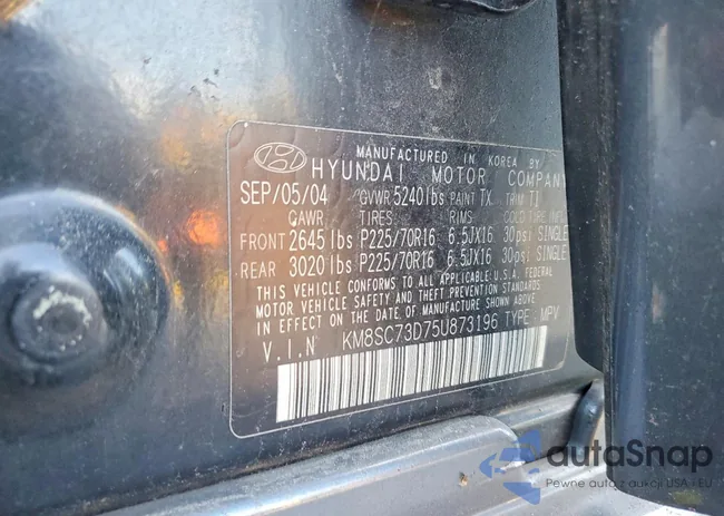 KM8SC73D75U873196: 74241635