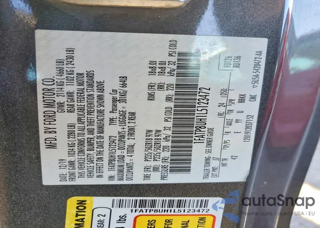 1FATP8UH1L5123472: 72460075