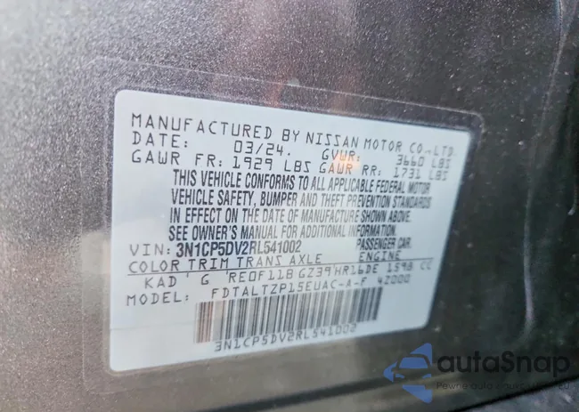 3N1CP5DV2RL541002: 98211005