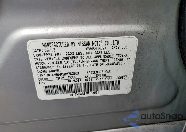 JN1CV6AR5DM763521: 72743345