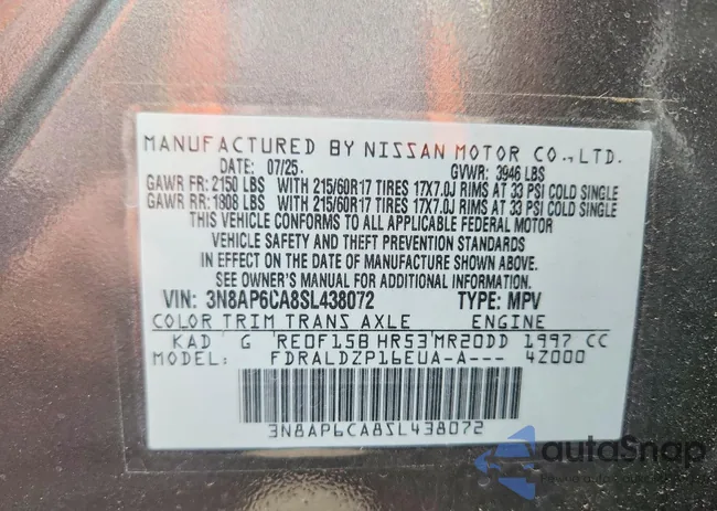 3N8AP6CA8SL438072: 72896835