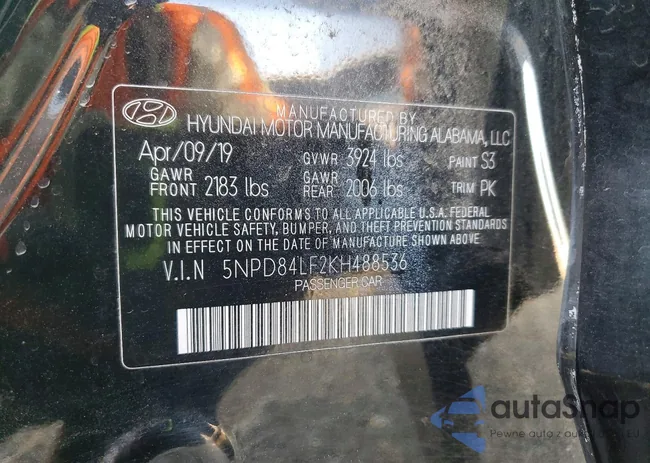 5NPD84LF2KH488536: 75108655