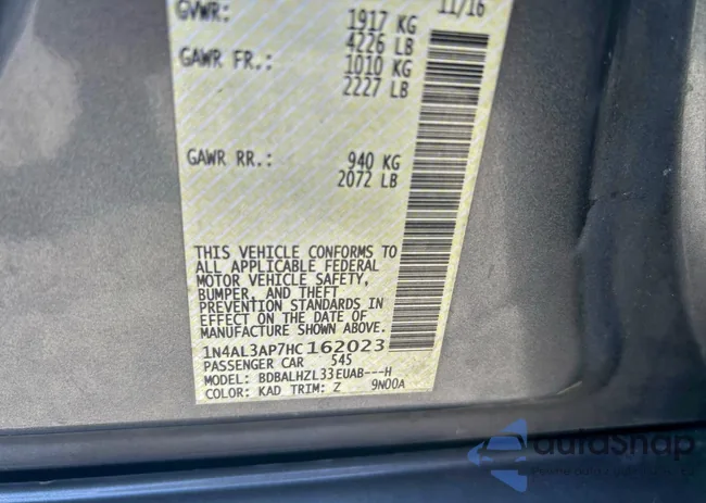 1N4AL3AP7HC162023: 72658565