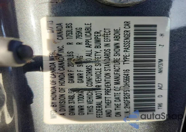 2HGFB2F51DH566416: 99461735