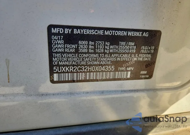 5UXKR2C32H0X04355: 73674455