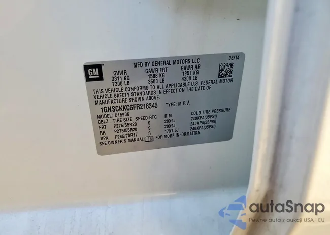 1GNSCKKC6FR218345: 72861945