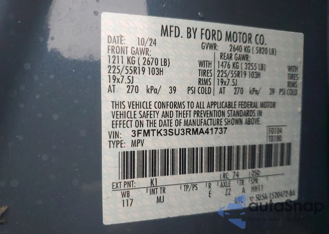 3FMTK3SU3RMA41737: 75014035
