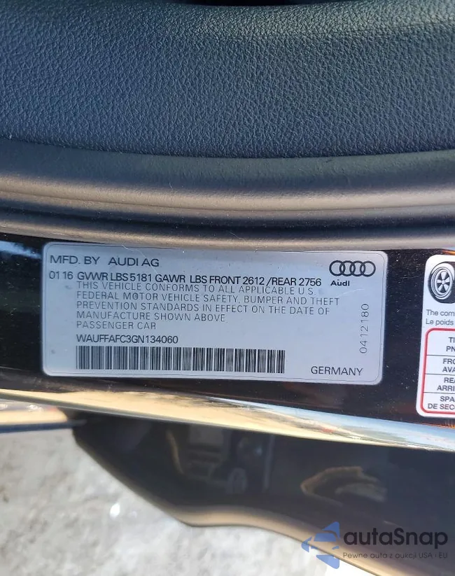 WAUFFAFC3GN134060: 72807465