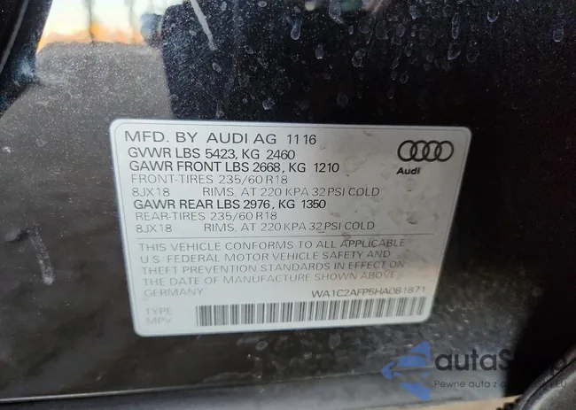 WA1C2AFP5HA081871: 75005675