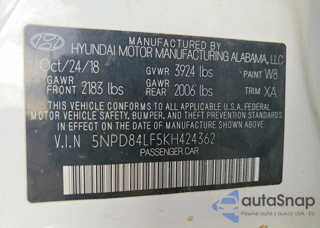 5NPD84LF5KH424362: 73545285